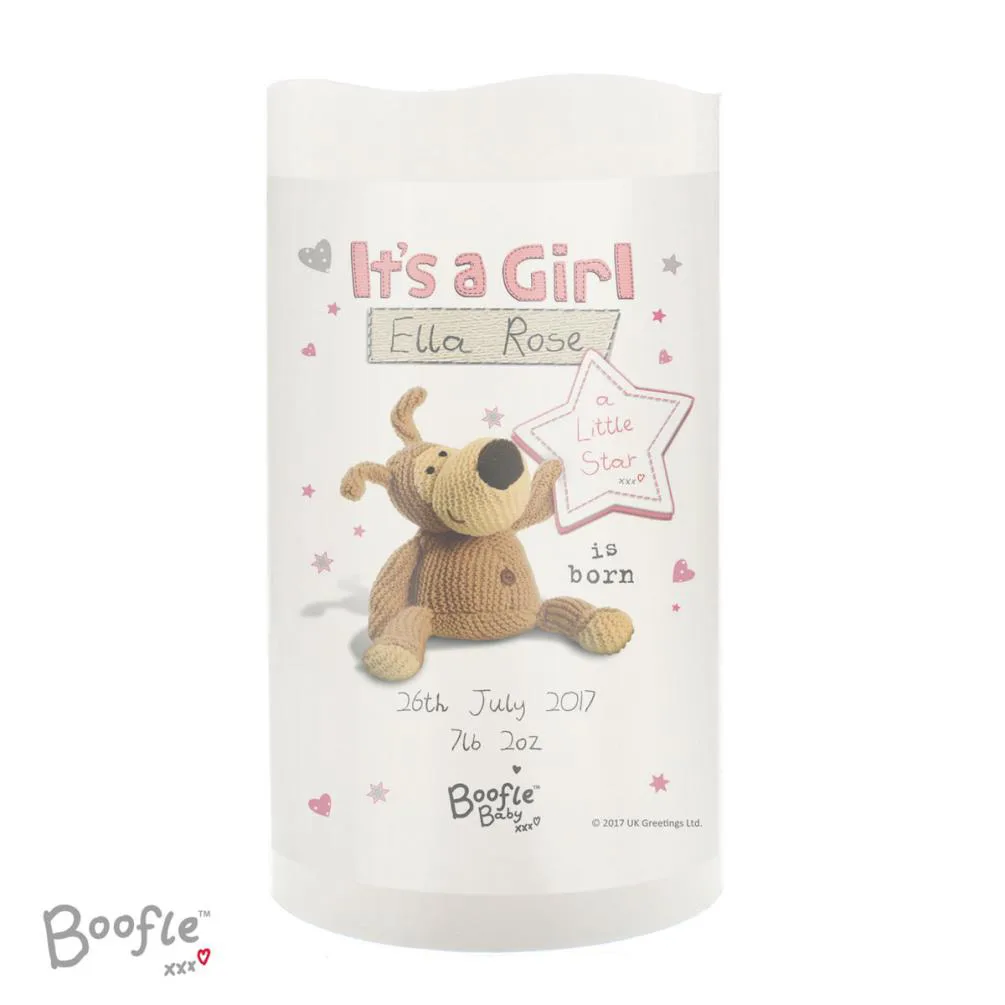 Personalised Boofle Its a Girl Nightlight LED Candle Extra Image 3