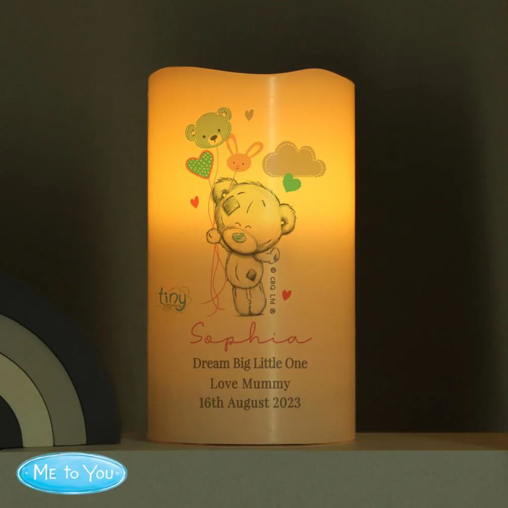 Personalised Tiny Tatty Teddy Dream Big Pink Nightlight LED Candle Extra Image 1