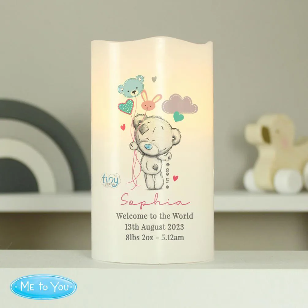 Personalised Tiny Tatty Teddy Dream Big Pink Nightlight LED Candle Extra Image 2