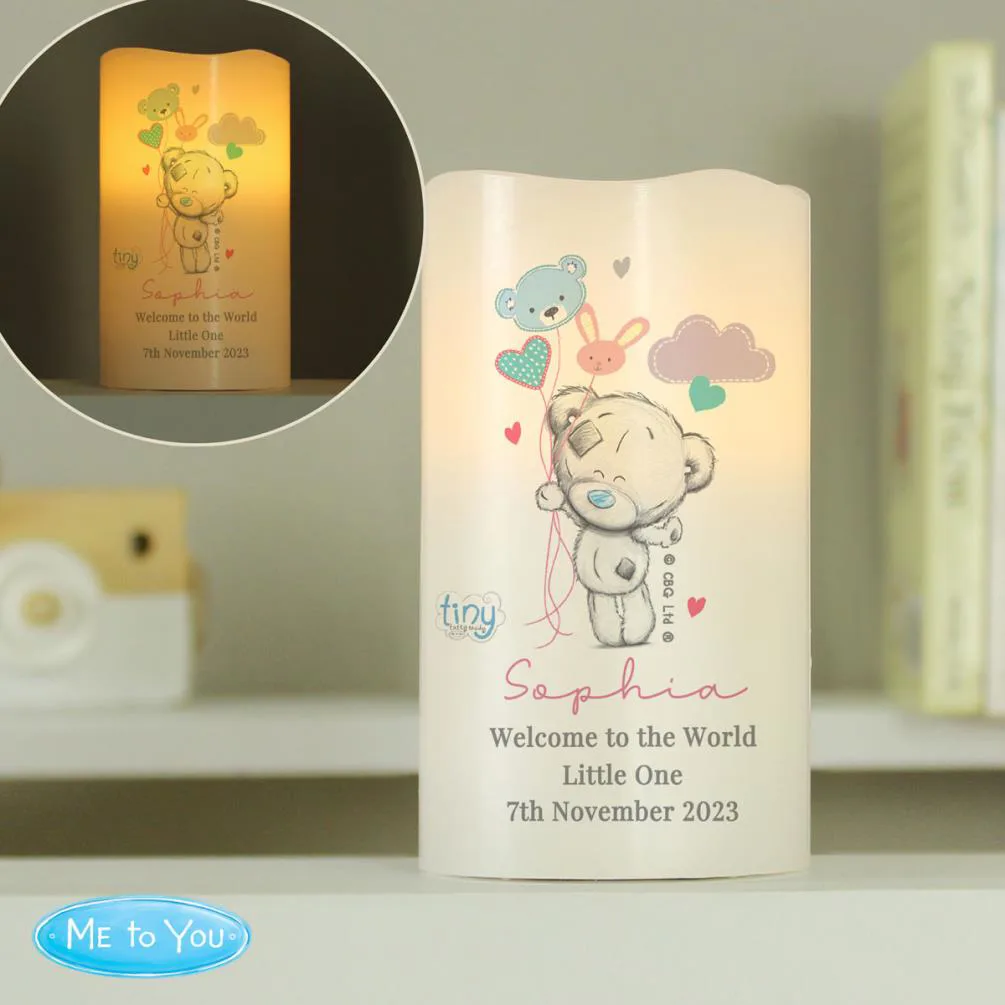 Personalised Tiny Tatty Teddy Dream Big Pink Nightlight LED Candle Extra Image 3