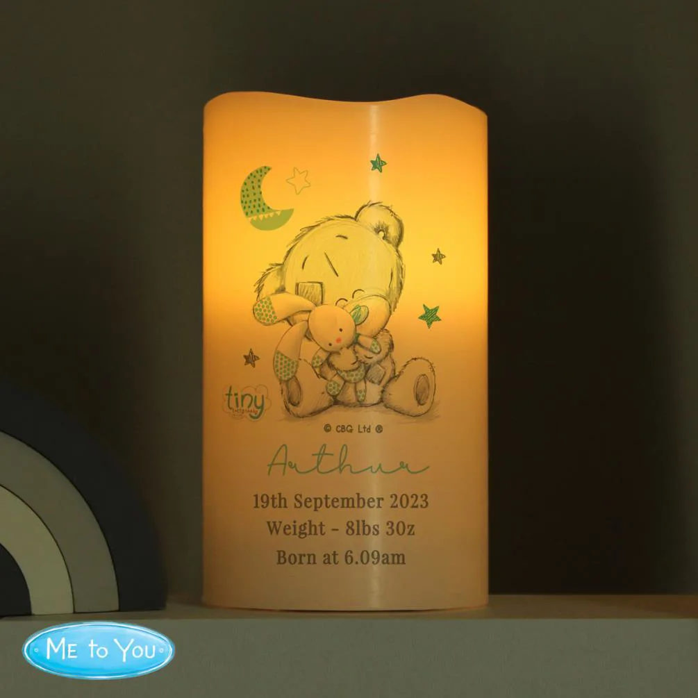 Personalised Tiny Tatty Teddy Blue Nightlight LED Candle Extra Image 2
