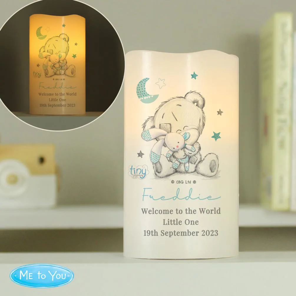 Personalised Tiny Tatty Teddy Blue Nightlight LED Candle Extra Image 3