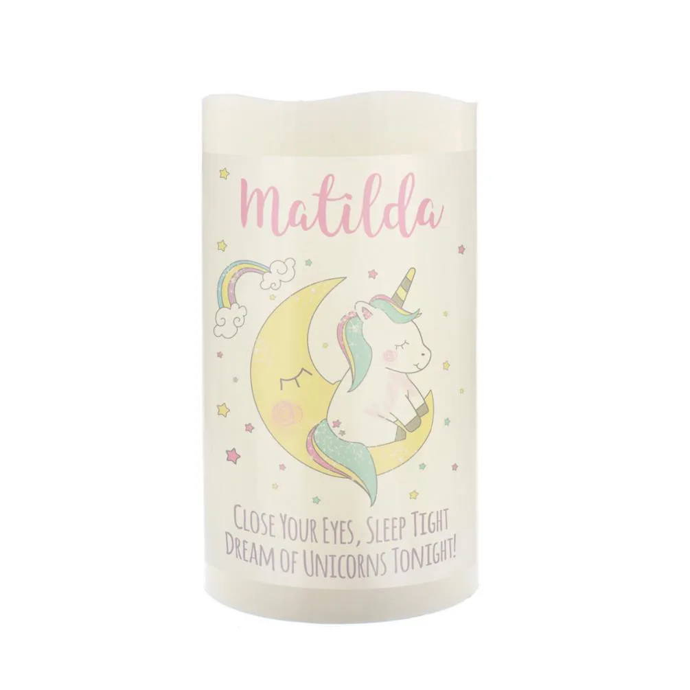 Personalised Baby Unicorn Nightlight LED Candle Extra Image 1