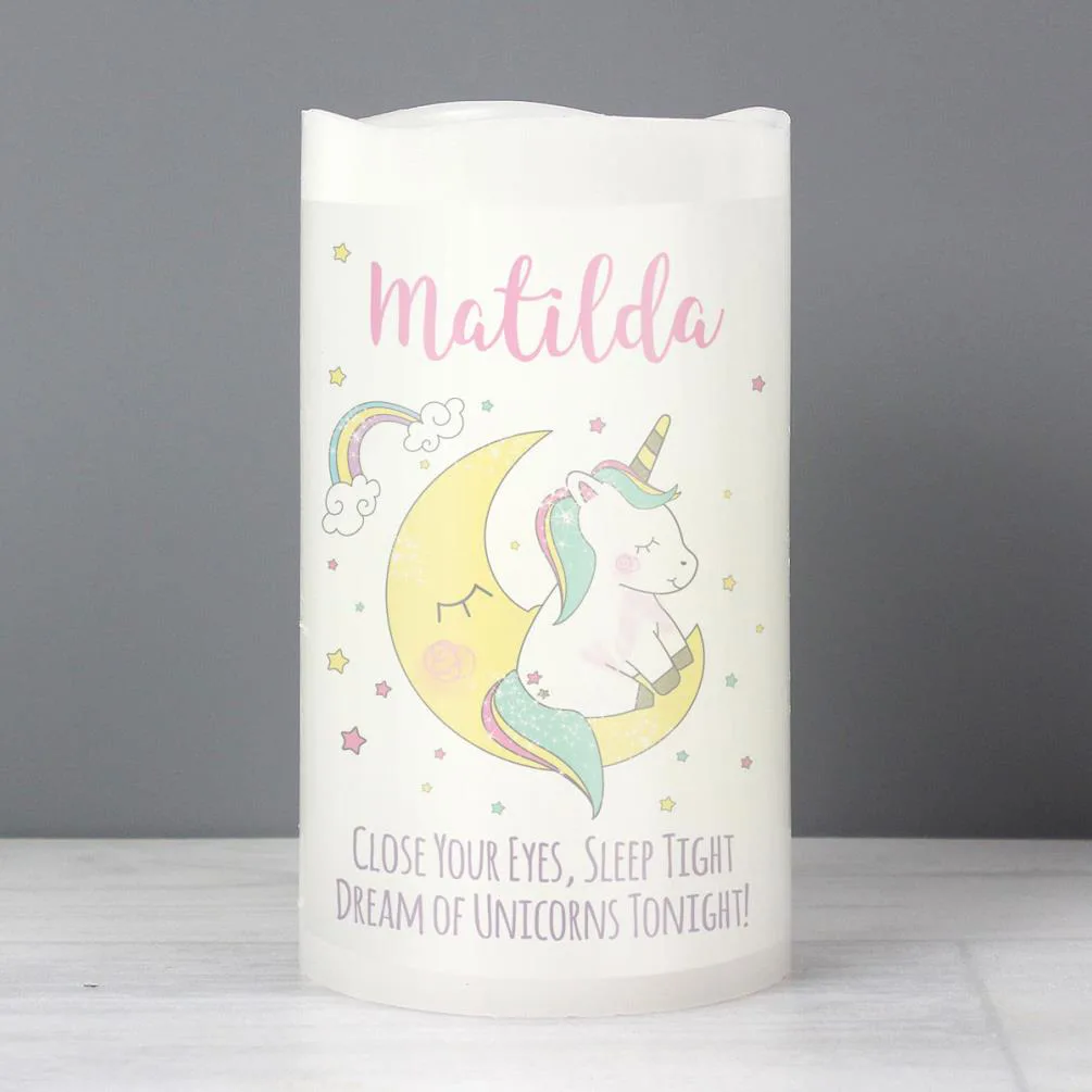 Personalised Baby Unicorn Nightlight LED Candle Extra Image 2