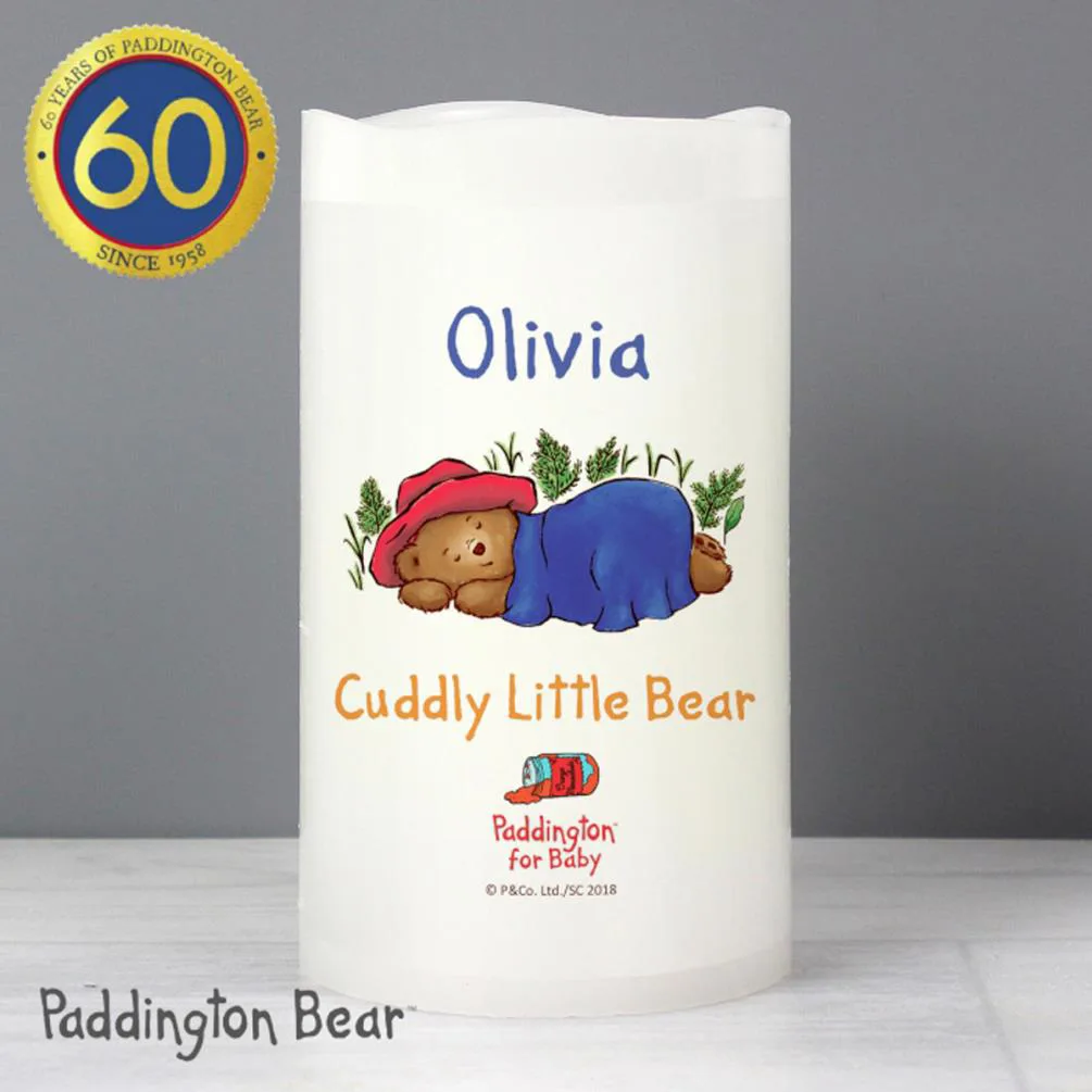Personalised Paddington Bear For Baby LED Candle Extra Image 1