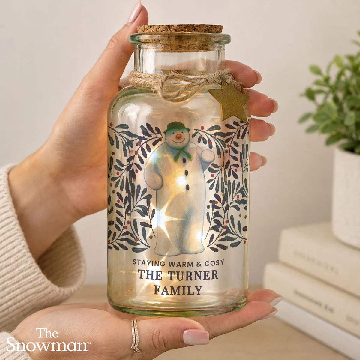 Personalised The Snowman Botanical LED Jar Extra Image 2