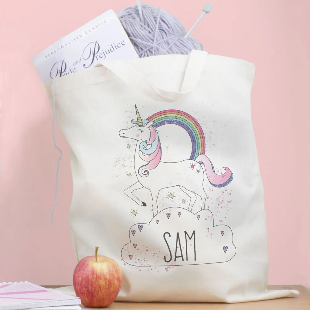 Personalised Unicorn Cotton Shopper Bag Extra Image 1