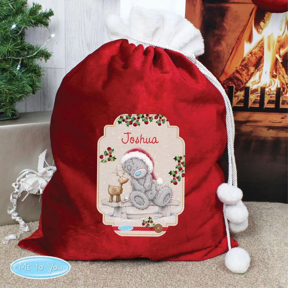 Personalised Me to You Reindeer Luxury Pom Pom Christmas Sack Extra Image 2