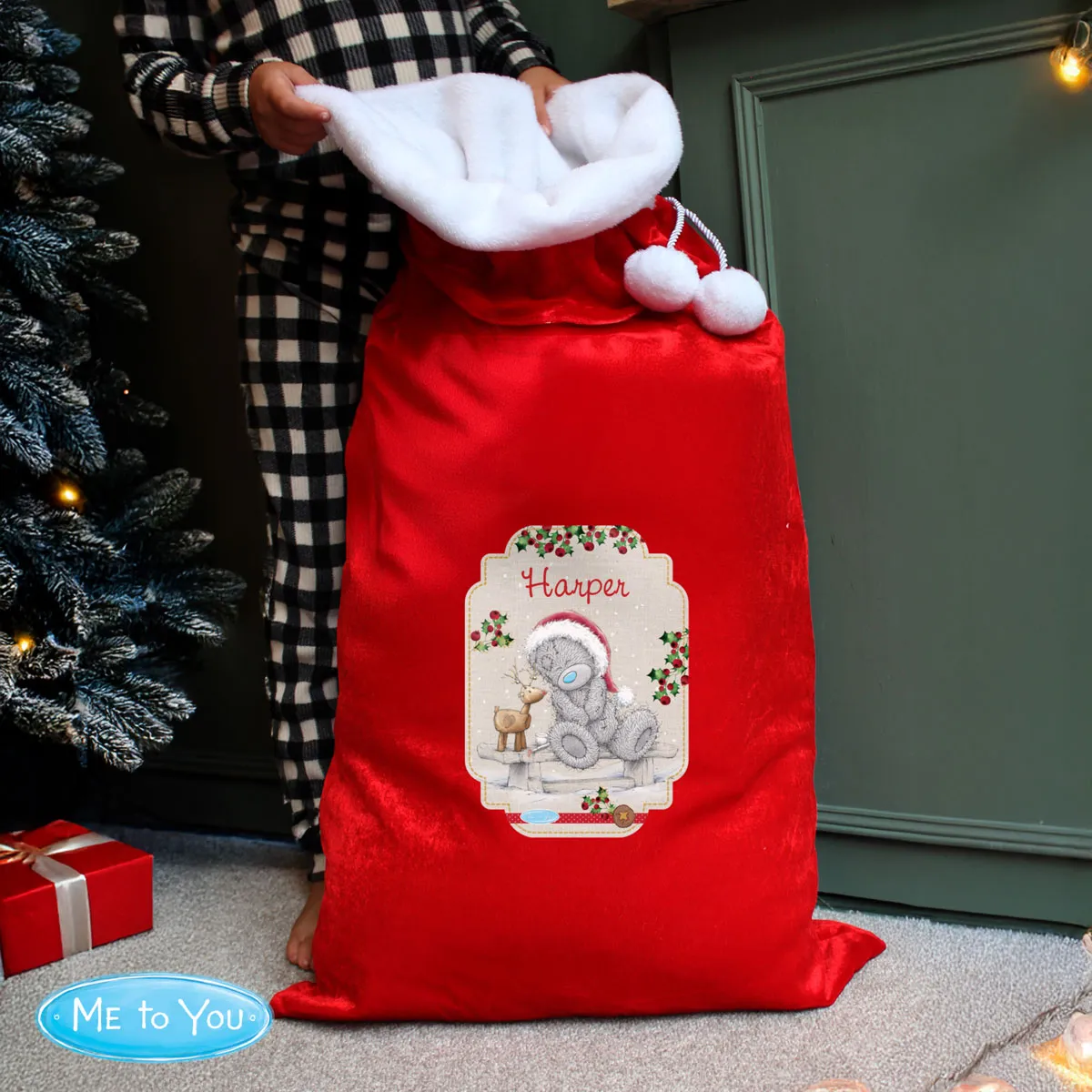 Personalised Me to You Reindeer Luxury Pom Pom Christmas Sack Extra Image 3