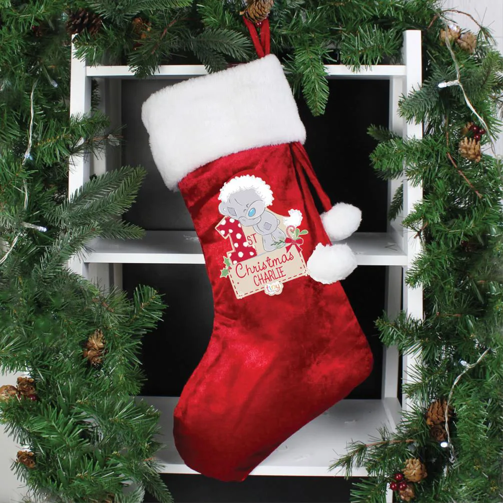 Personalised Tiny Tatty Teddy My 1st Christmas Luxury Red Stocking Extra Image 1