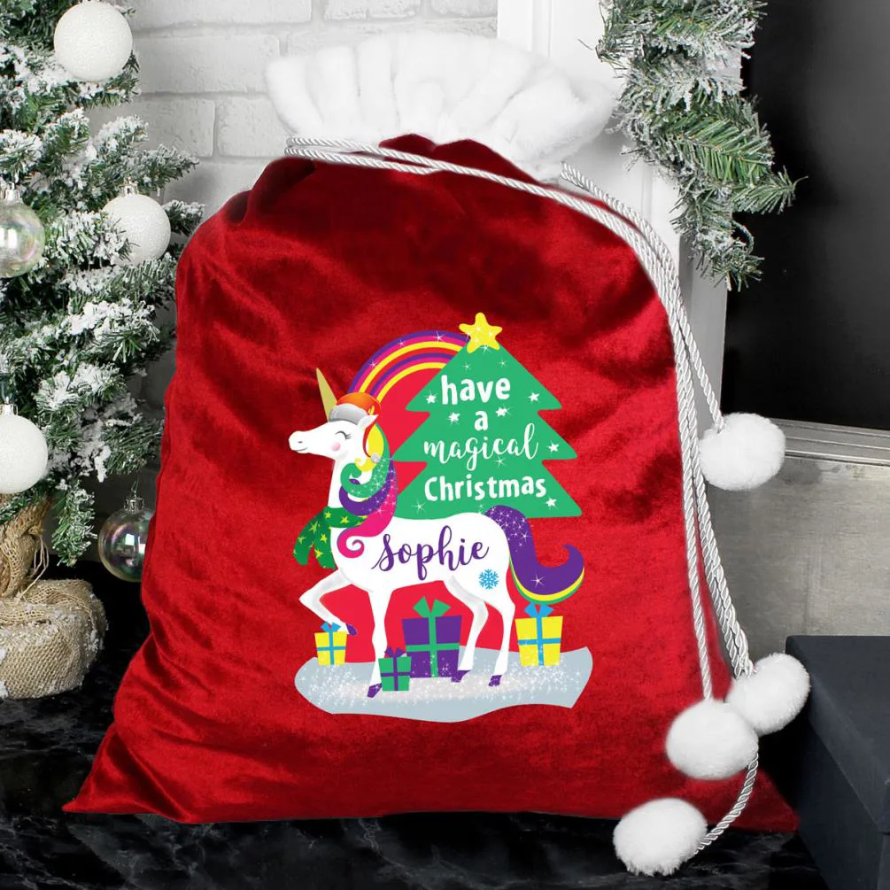 Personalised Unicorn Luxury Christmas Sack Extra Image 1