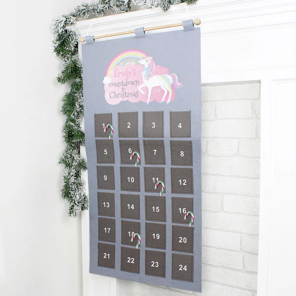 Personalised Unicorn Christmas Fabric Advent Calendar Extra Image 2