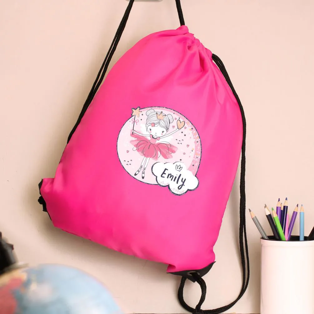Personalised Fairy Pink Drawstring Bag Extra Image 1