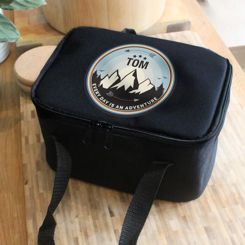 Personalised Every Day Is An Adventure Black Lunch Bag Extra Image 2