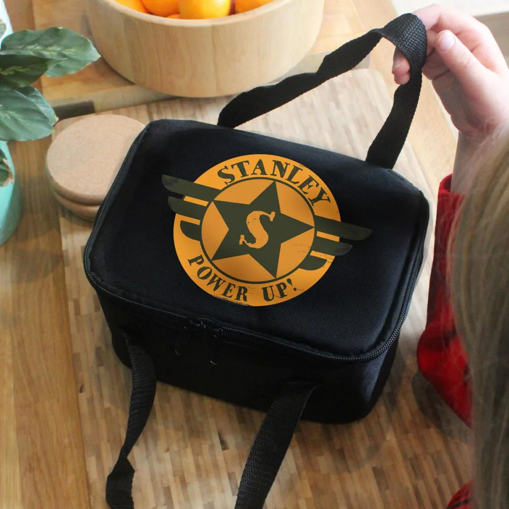 Personalised Badge Black Lunch Bag Extra Image 2