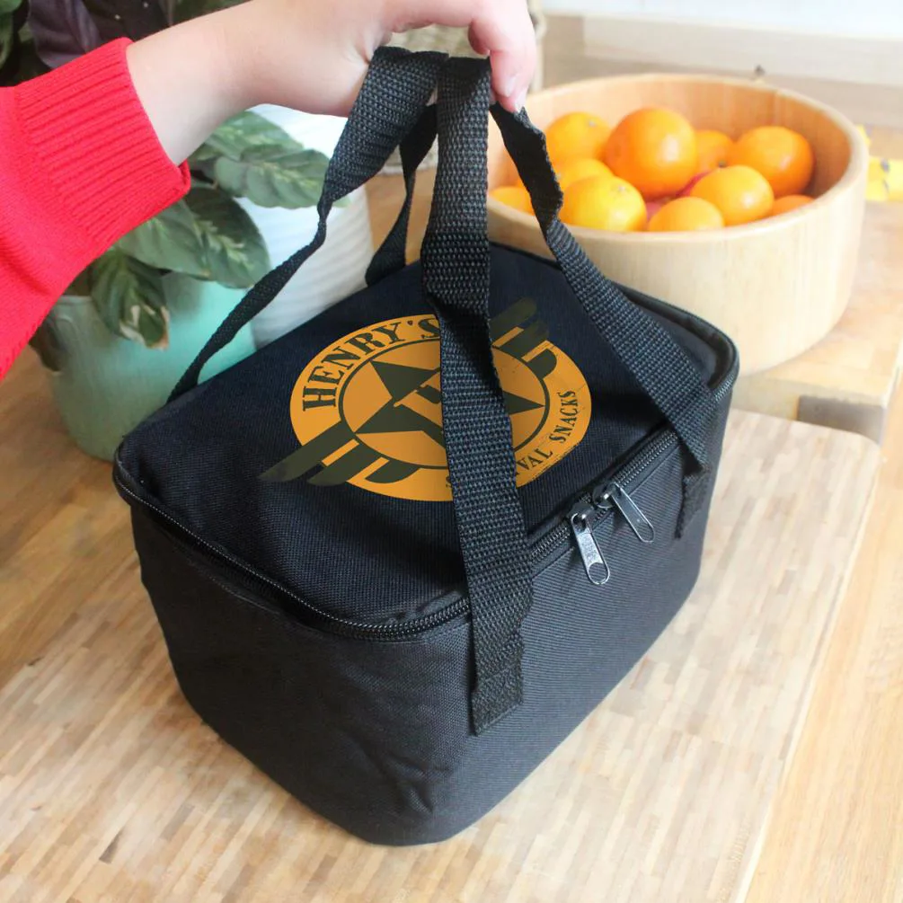 Personalised Badge Black Lunch Bag Extra Image 3