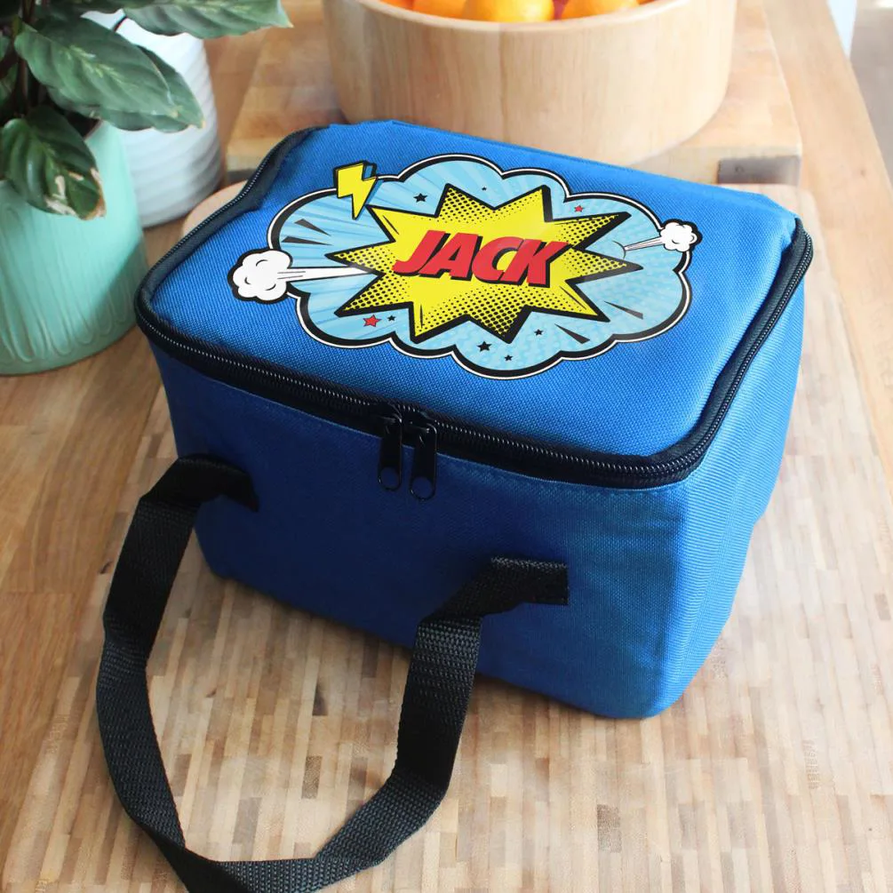 Personalised Superhero Blue Lunch Bag Extra Image 2