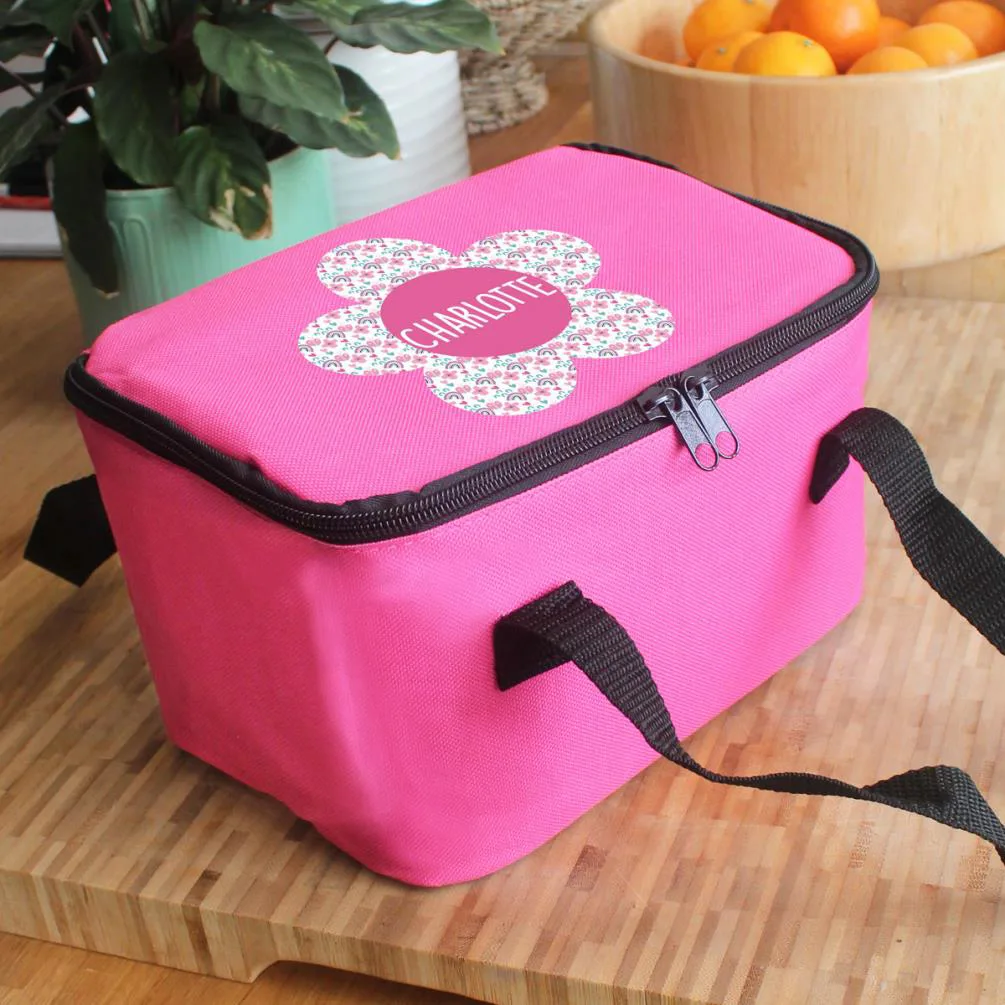 Personalised Flower Pink Lunch Bag Extra Image 3