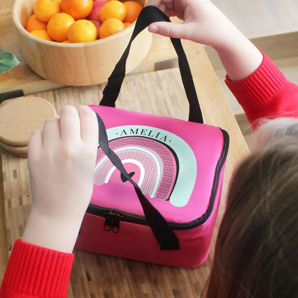 Personalised Rainbow Pink Lunch Bag Extra Image 2