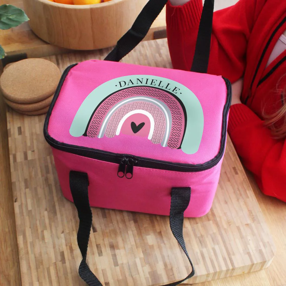 Personalised Rainbow Pink Lunch Bag Extra Image 3