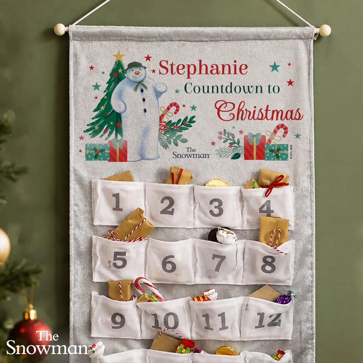 Personalised The Snowman Christmas Wishes Hanging Advent Calendar Extra Image 2