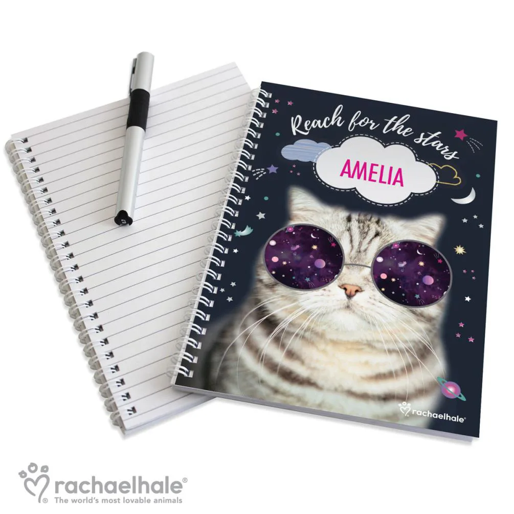 Personalised Rachael Hale Space Cat A5 Notebook Extra Image 2