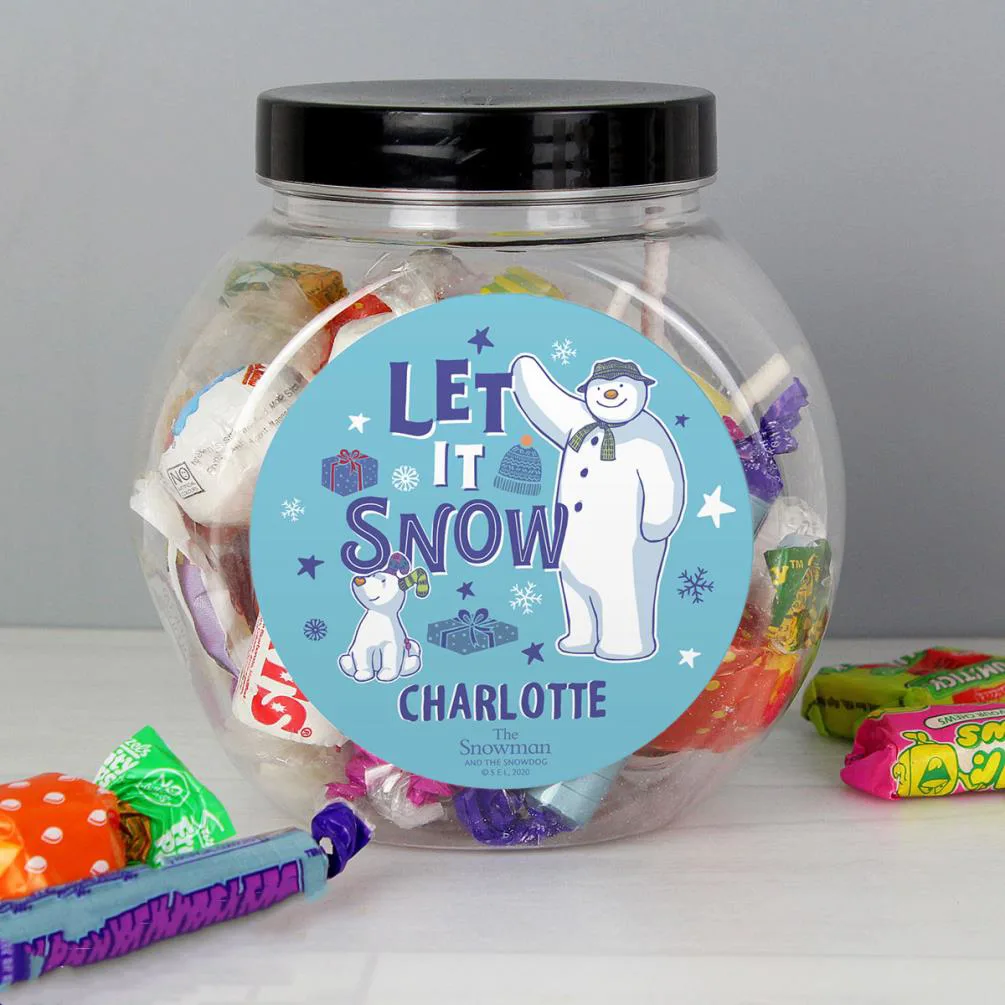 Personalised The Snowman & The Snowdog Sweet Jar Extra Image 1