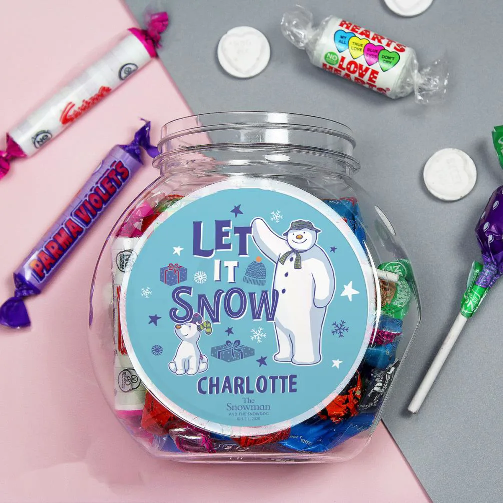 Personalised The Snowman & The Snowdog Sweet Jar Extra Image 3