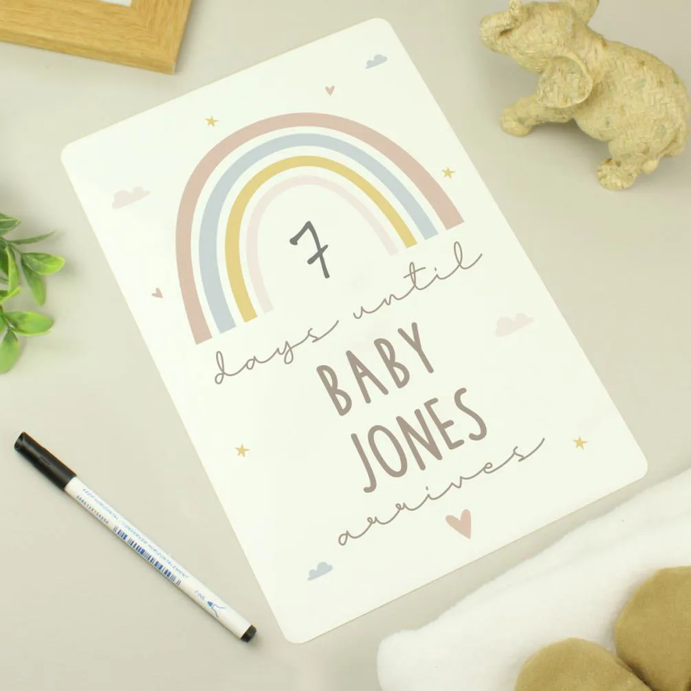 Personalised Baby Countdown Sign & Dry Wipe Pen Extra Image 1