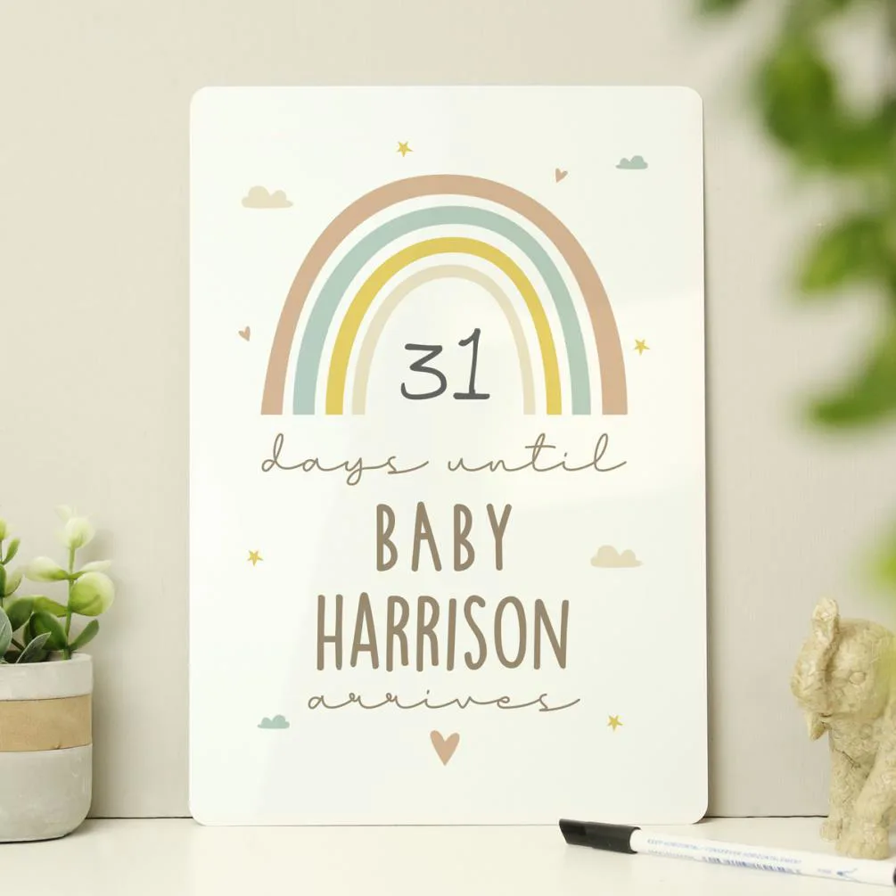 Personalised Baby Countdown Sign & Dry Wipe Pen Extra Image 2