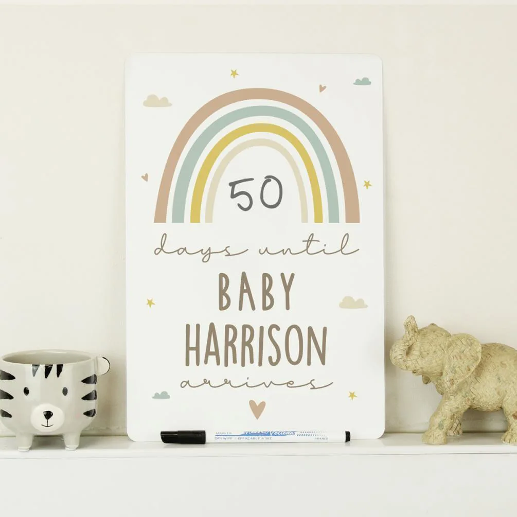 Personalised Baby Countdown Sign & Dry Wipe Pen Extra Image 3