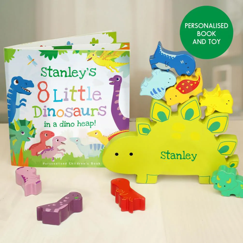 Personalised Dinosaur Book & Stacking Toy Extra Image 1