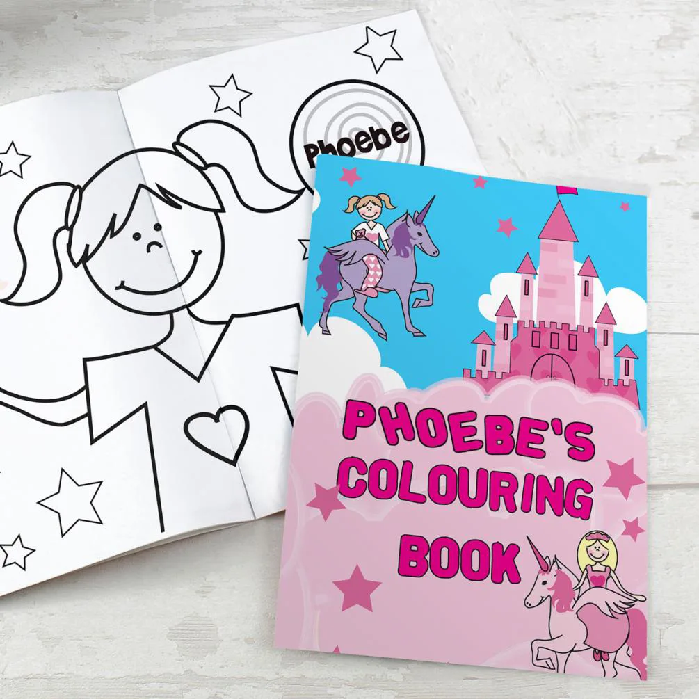 Personalised Princess & Unicorn Colouring Book Extra Image 1