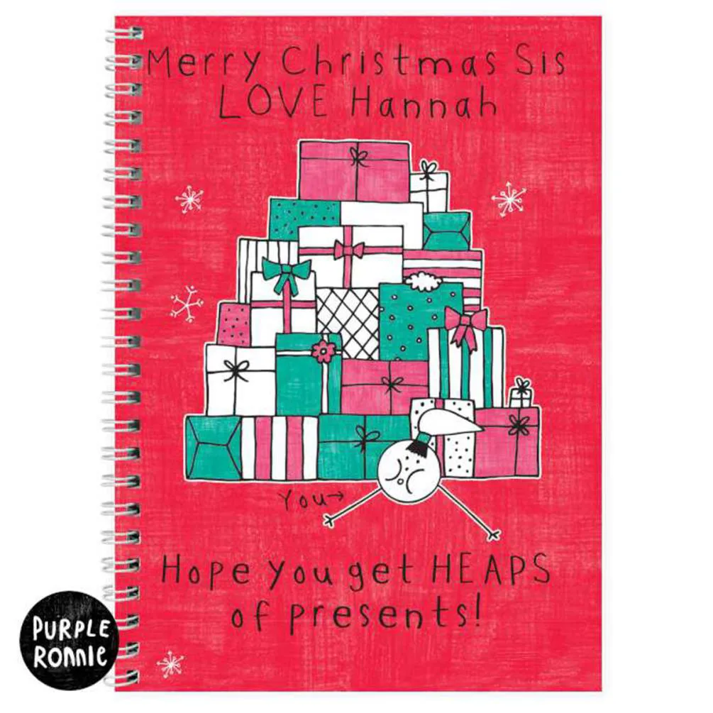Personalised Purple Ronnie A5 Christmas Notebook Extra Image 1