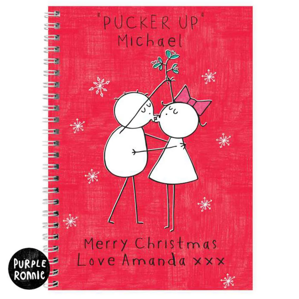 Personalised Purple Ronnie Christmas Couple Notebook Extra Image 1