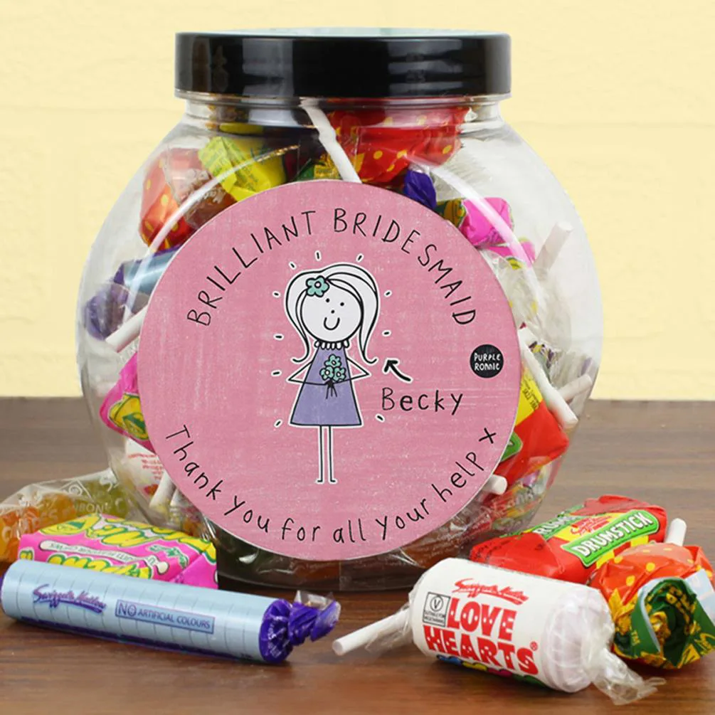 Personalised Purple Ronnie Female 250g Wedding Sweet Jar Extra Image 2