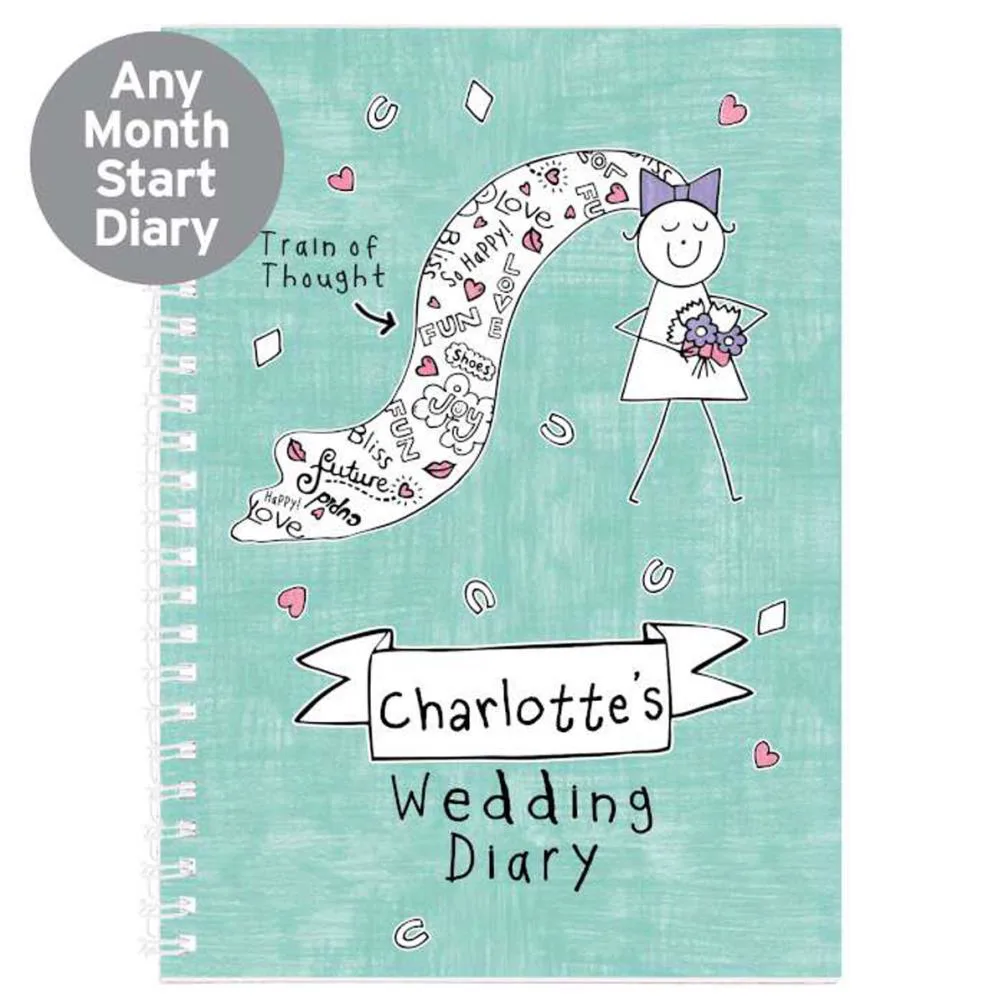 Personalised Purple Ronnie A5 Bride Wedding Diary Extra Image 1