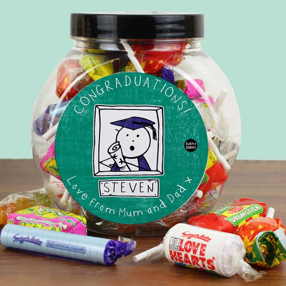 Personalised Purple Ronnie Graduation 250g Sweet Jar Extra Image 2