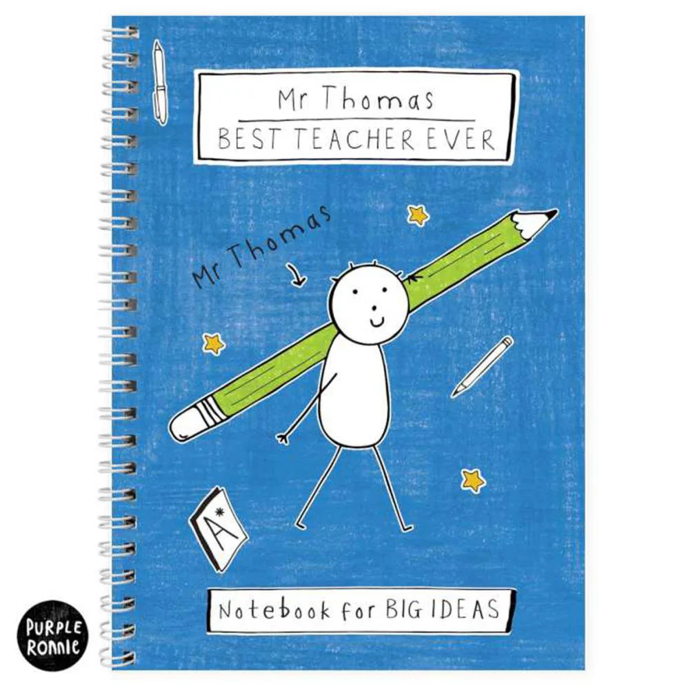 Personalised Purple Ronnie Male Teacher Notebook Extra Image 1