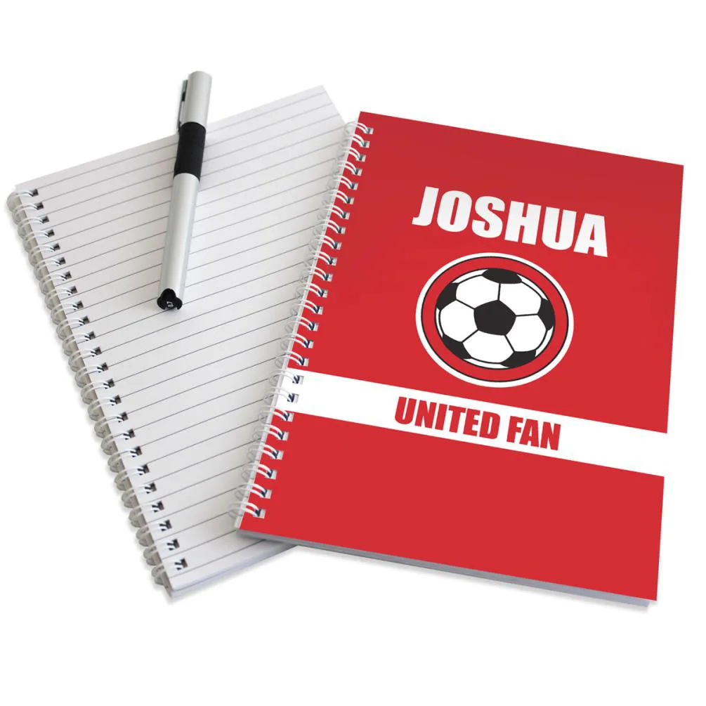 Personalised Red Football Fan A5 Notebook Extra Image 1