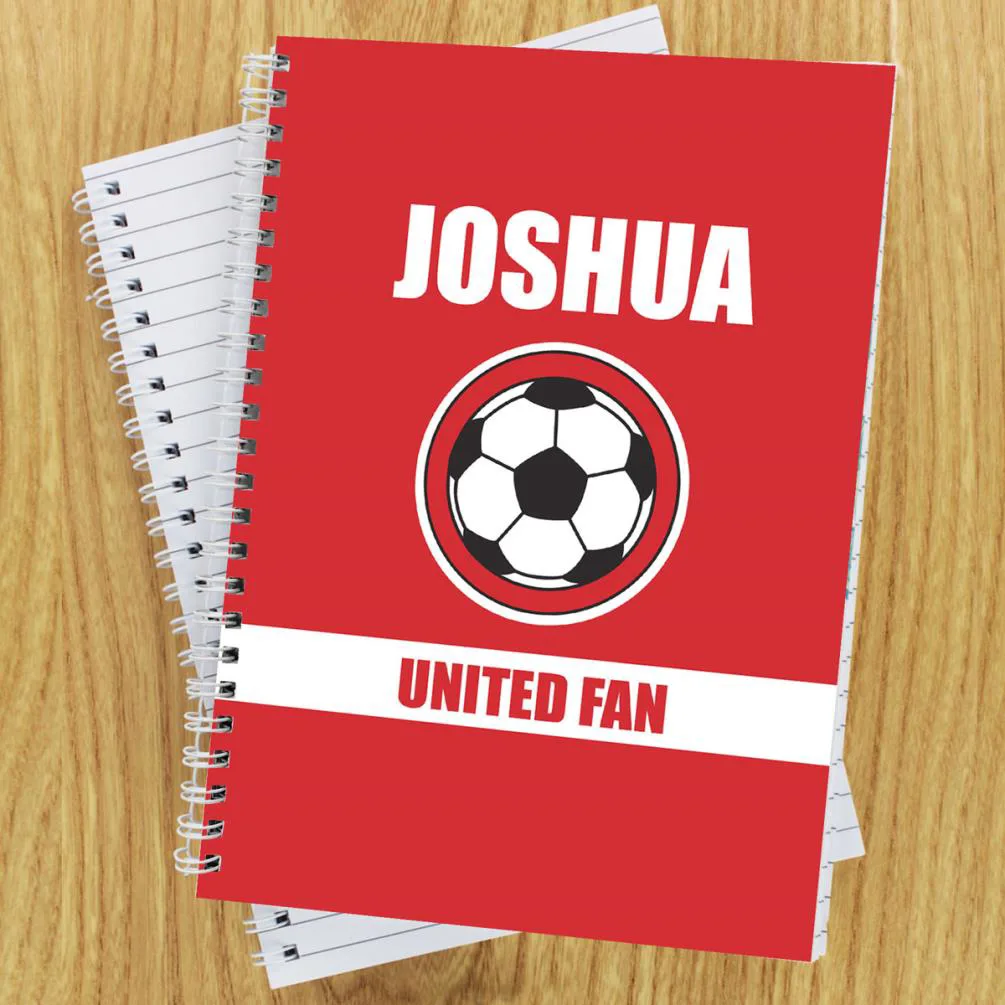 Personalised Red Football Fan A5 Notebook Extra Image 2