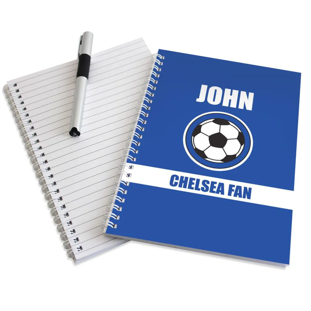 Personalised Dark Blue Football Fan A5 Notebook Extra Image 1