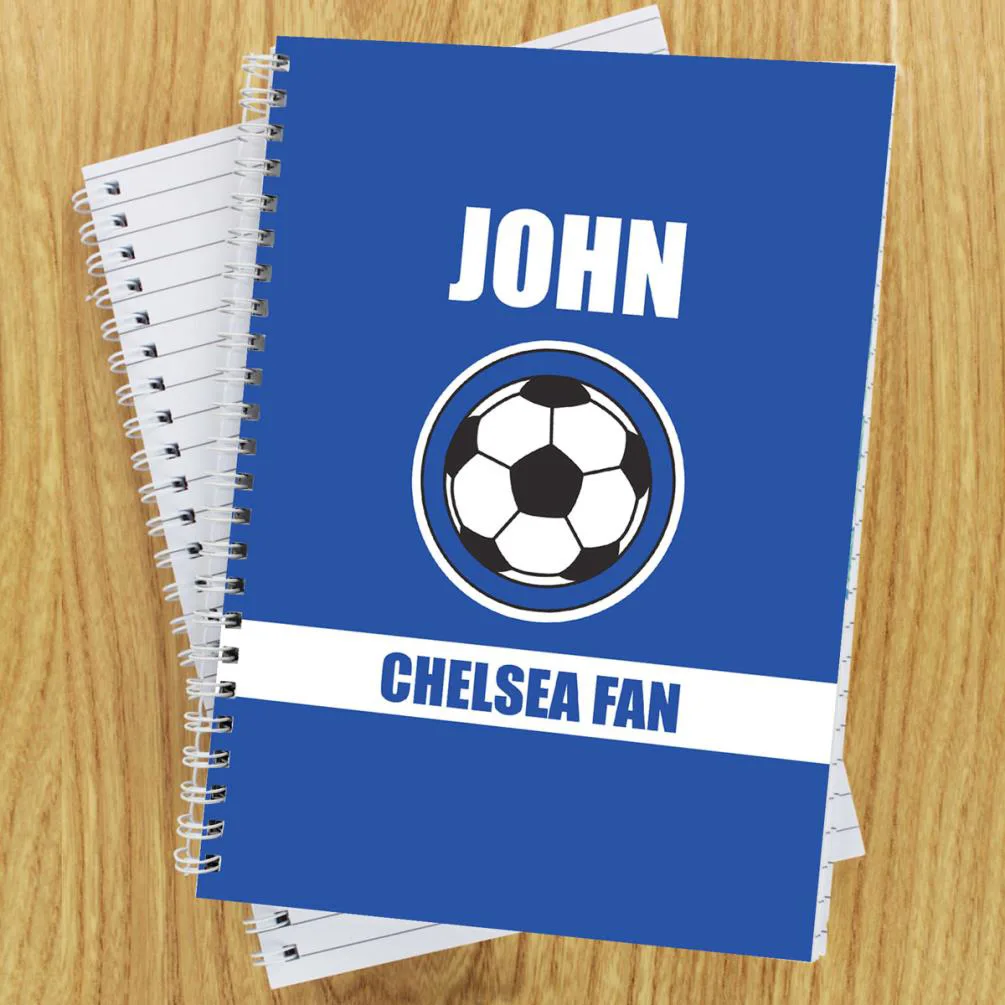 Personalised Dark Blue Football Fan A5 Notebook Extra Image 2