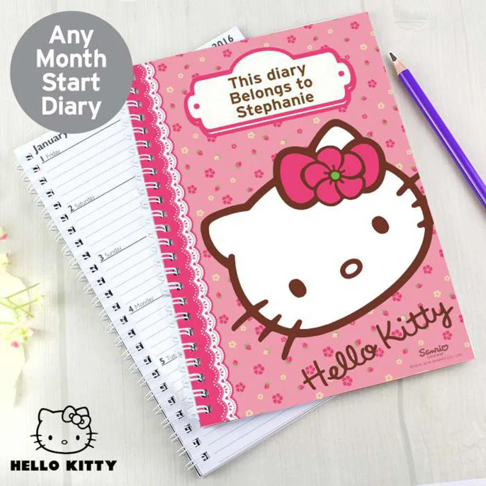 Personalised Hello Kitty Floral A5 Diary Extra Image 2
