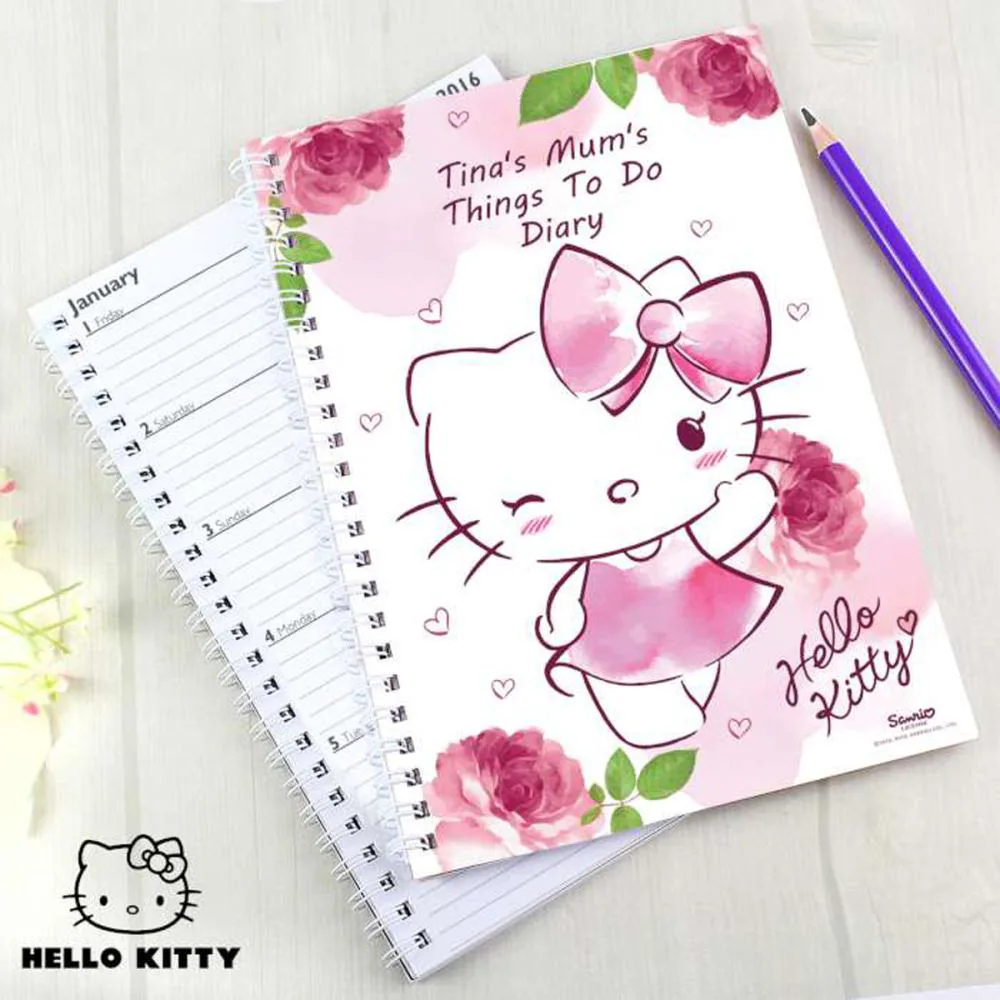 Personalised Hello Kitty Pink Blush A5 Diary Extra Image 1