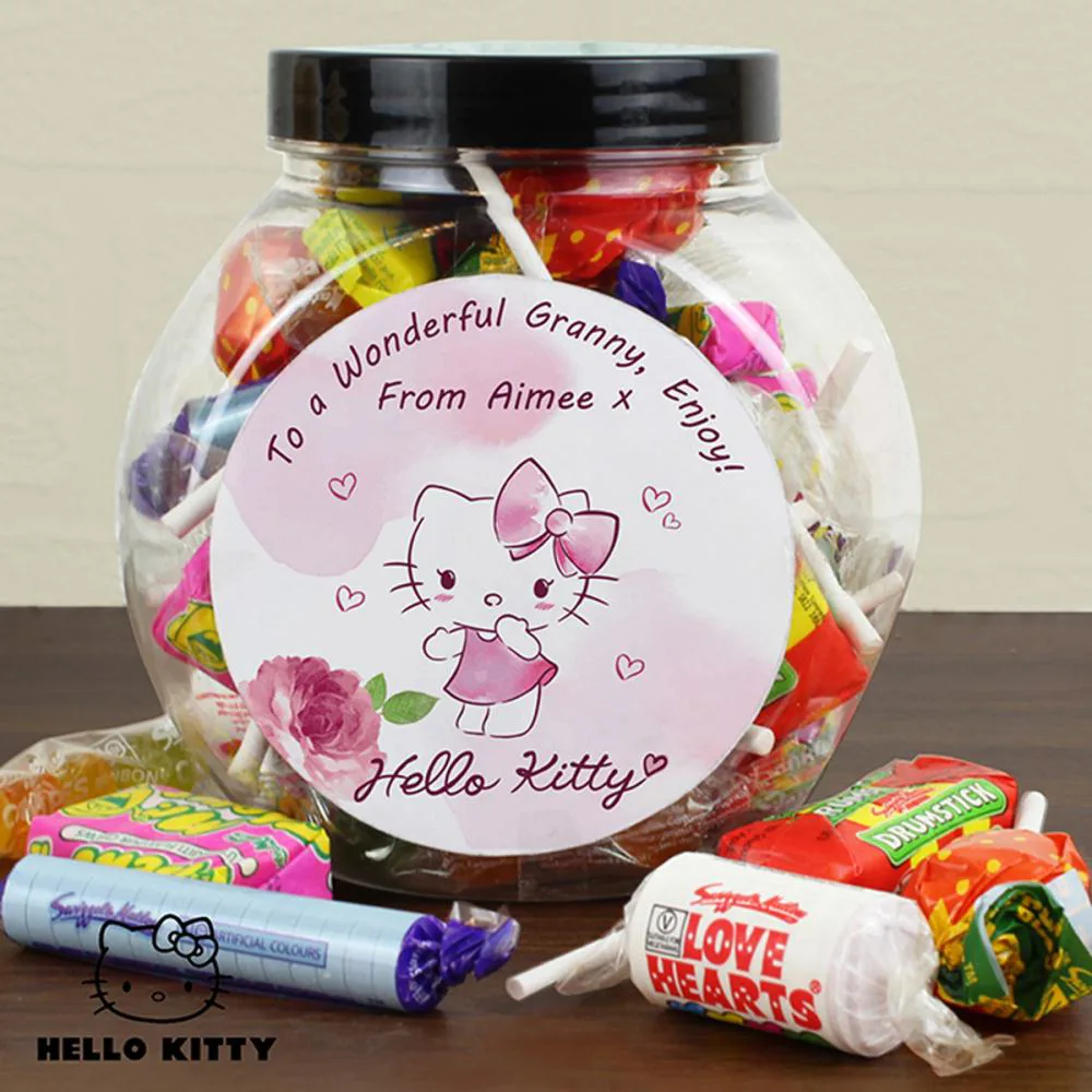 Personalised Hello Kitty Pink Blush 250g Sweets Jar Extra Image 2