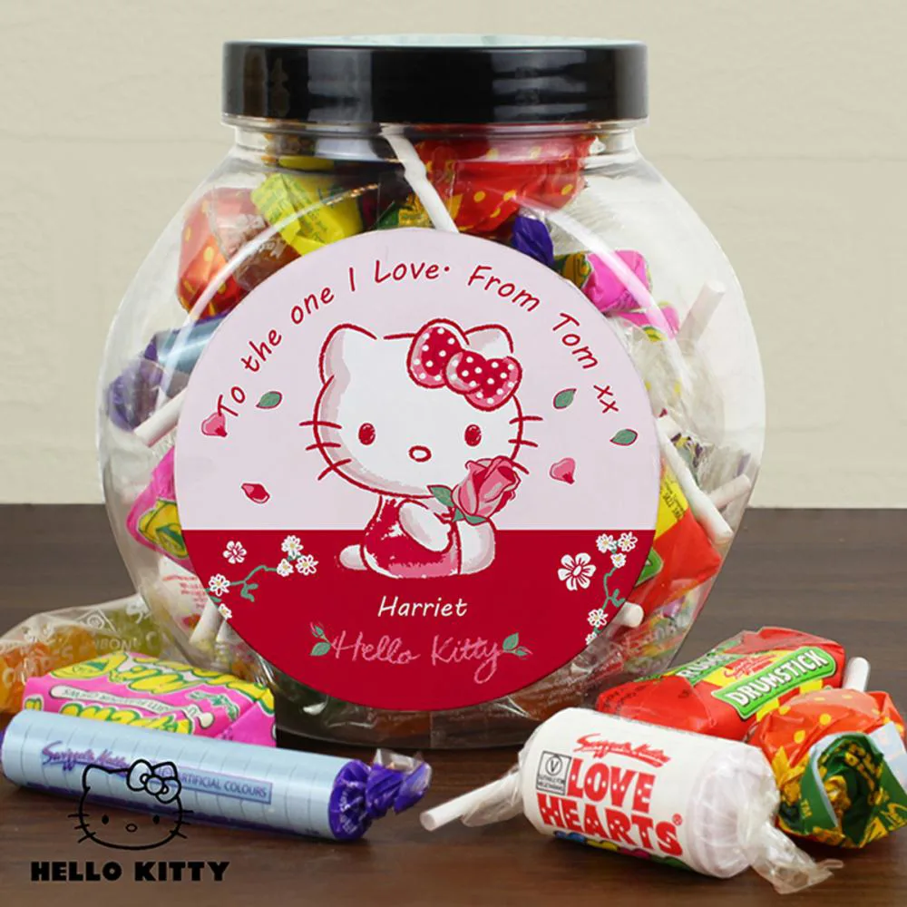 Personalised Hello Kitty Cherry Bloom 250g Sweets Jar Extra Image 2