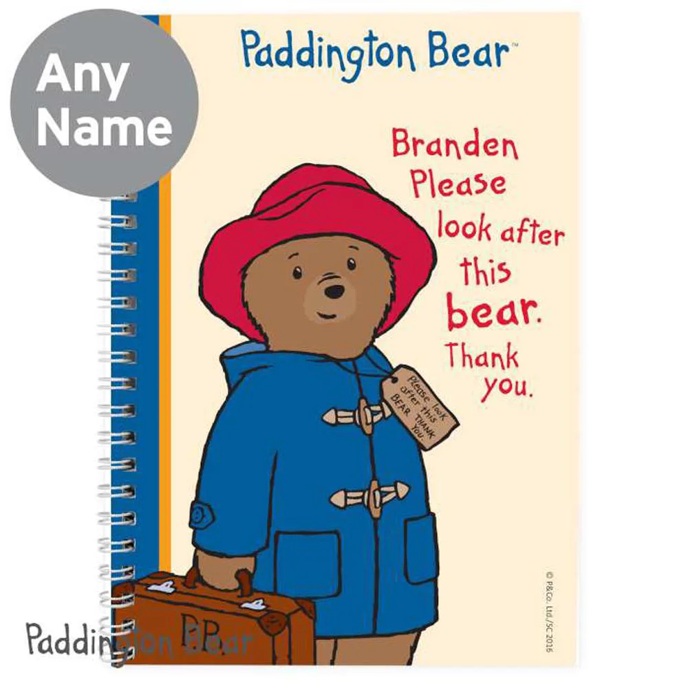 Personalised A5 Paddington Bear Look After Me Notebook Extra Image 1