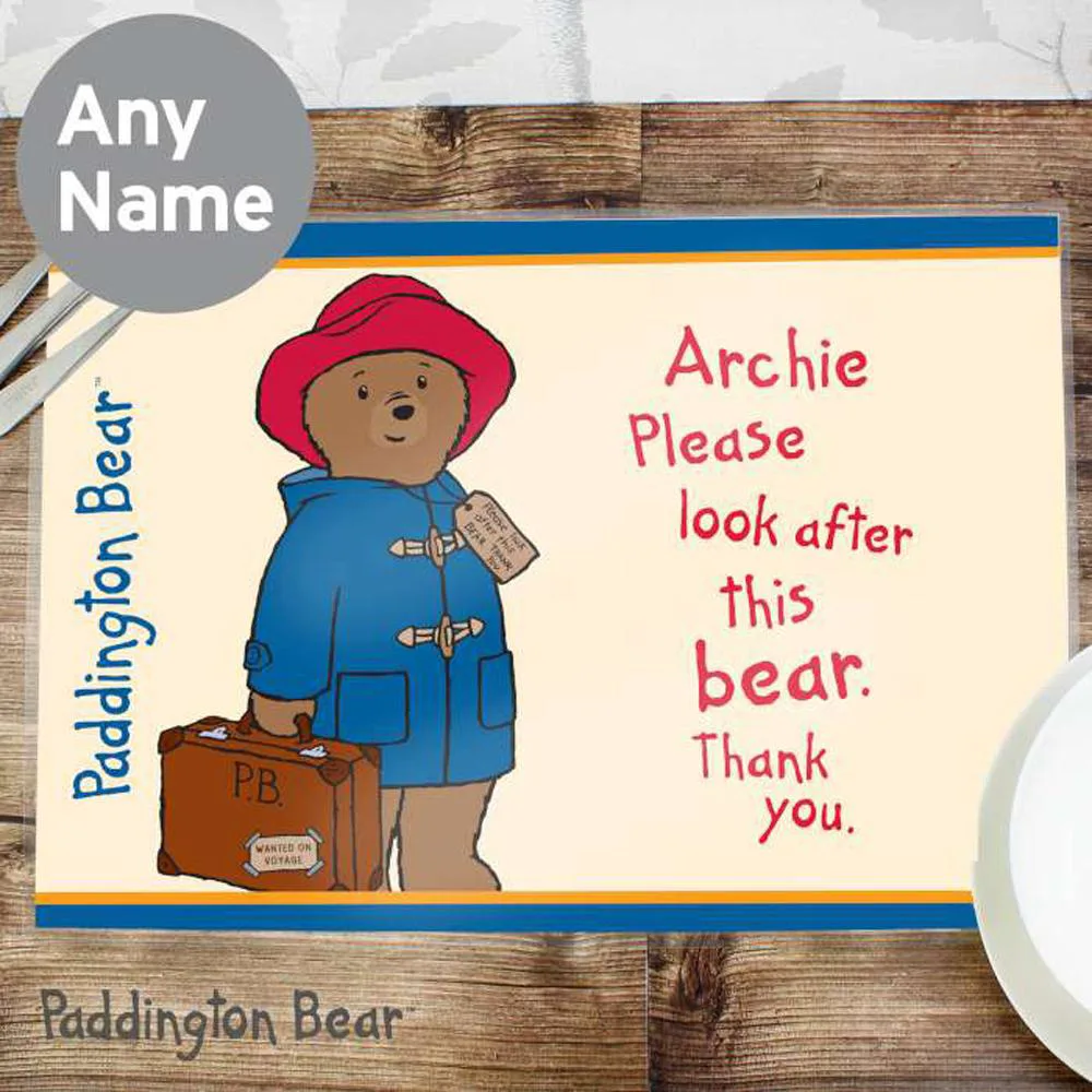 Personalised Paddington Bear Laminated Placemat Extra Image 1