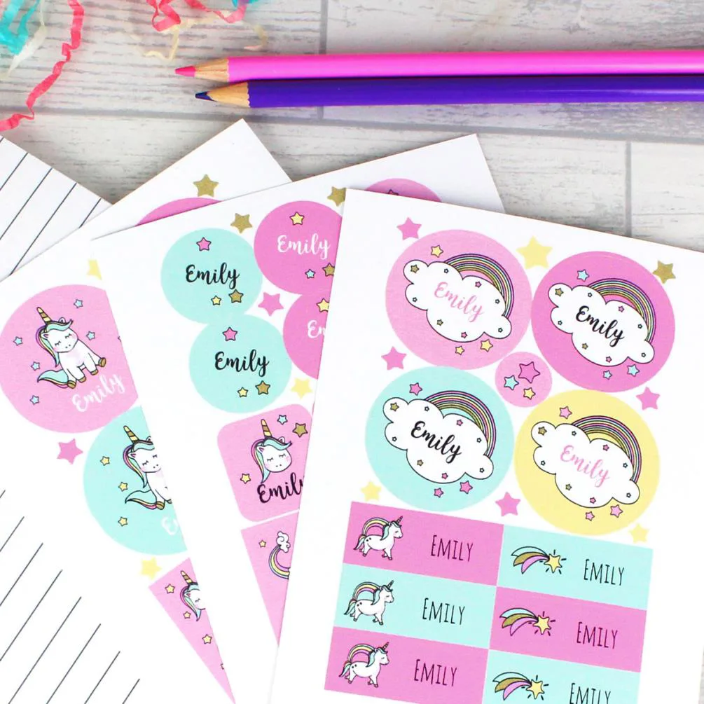 Personalised Baby Unicorn Sticker Set Extra Image 1